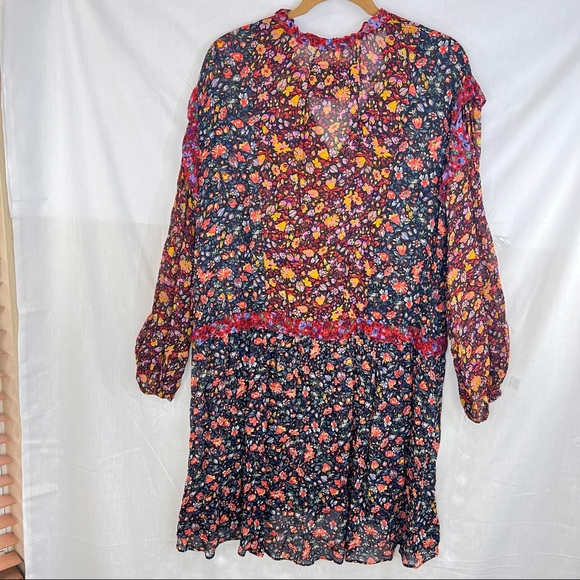 NWOT Anthropologie Floral Boho Sheer Ruffle Helene Tunic Dress Sz S Cottagecore - Picture 4 of 14